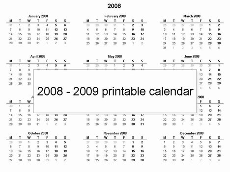 free 2008 printable calendar template
