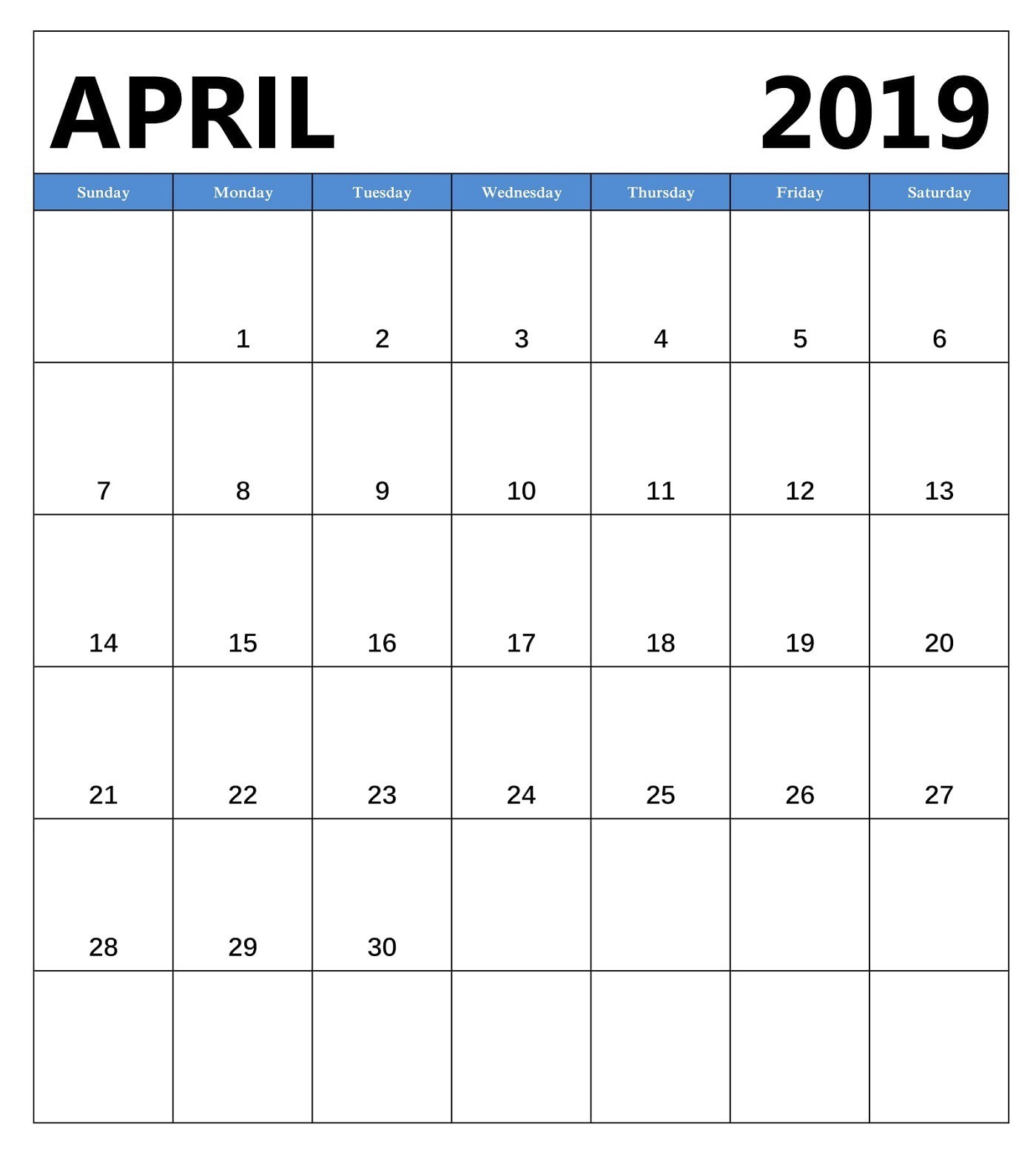 april 2019 calendar calendar 2019