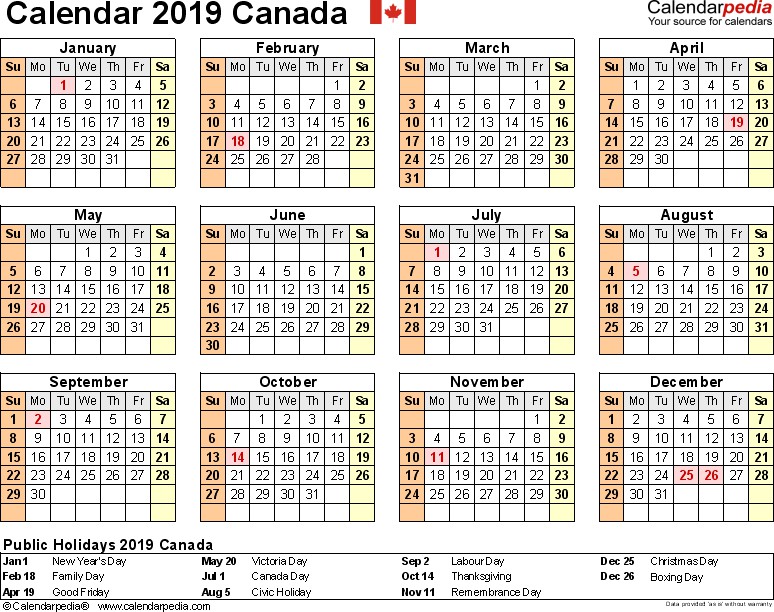 2019 calendar canada 2018 calendar printable