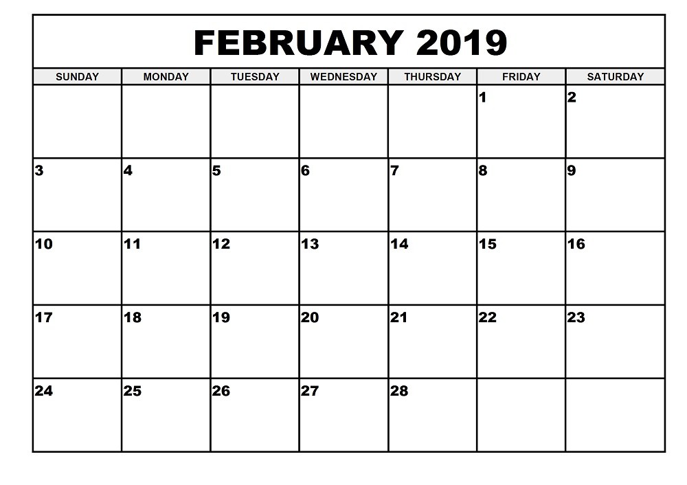 february 2019 calendar free february 2019 calendar printable