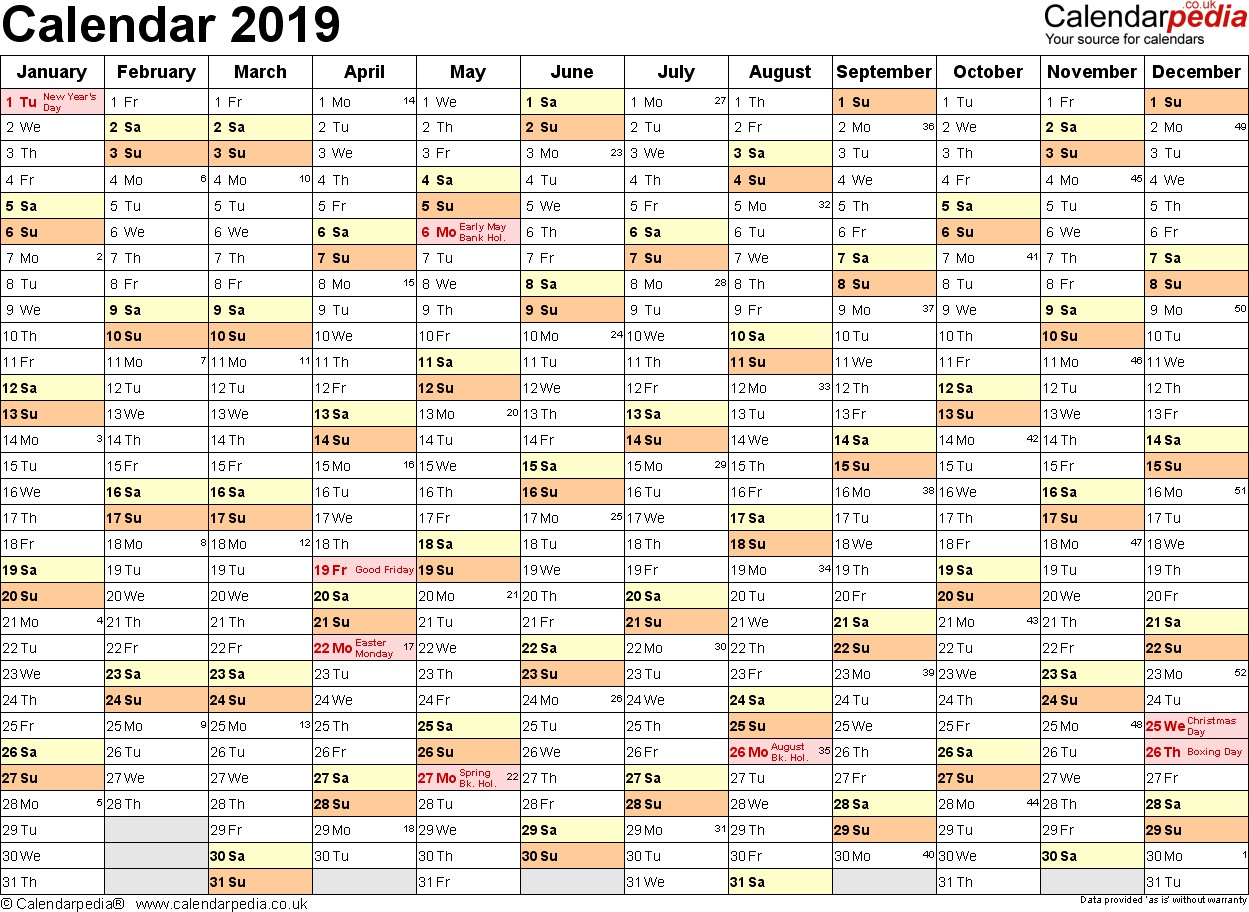 excel calendar 2019 uk 16 printable templates xlsx free