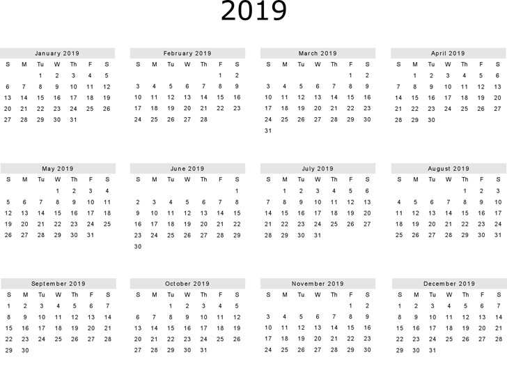 free printable calendar 2019 download 2019 calendar pdf