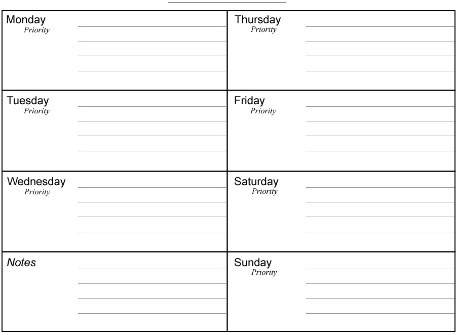 free printable weekly planners printable weekly planner