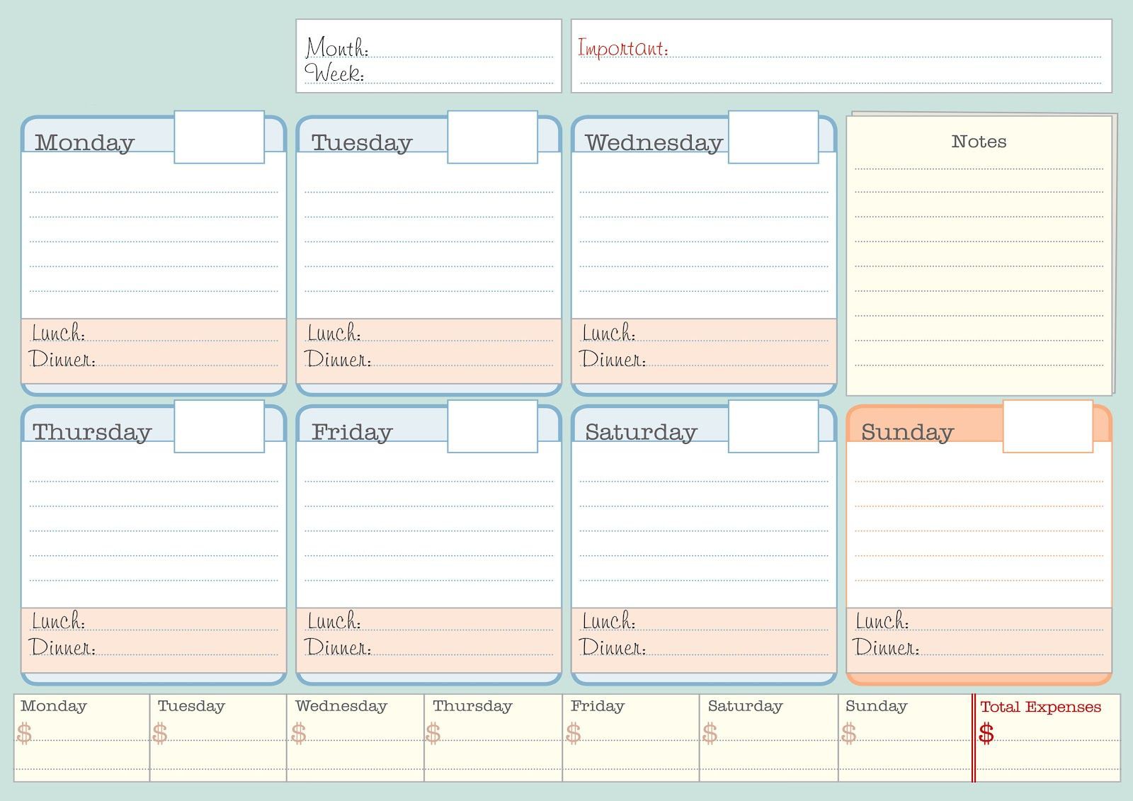 simple weekly planner printable student planner