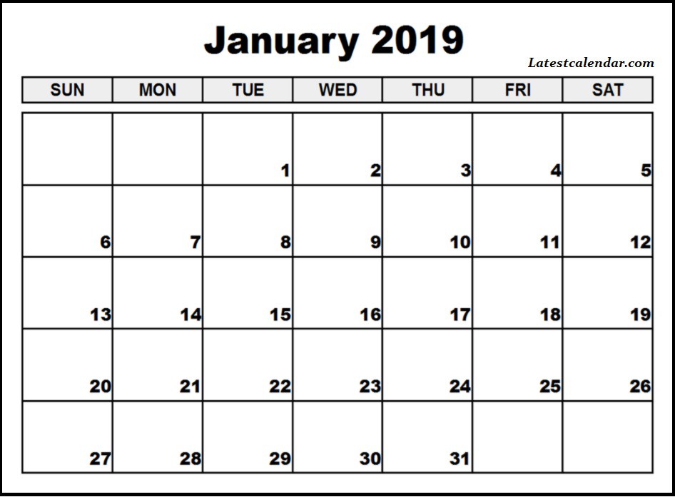 free printable january 2019 blank templates latest calendar