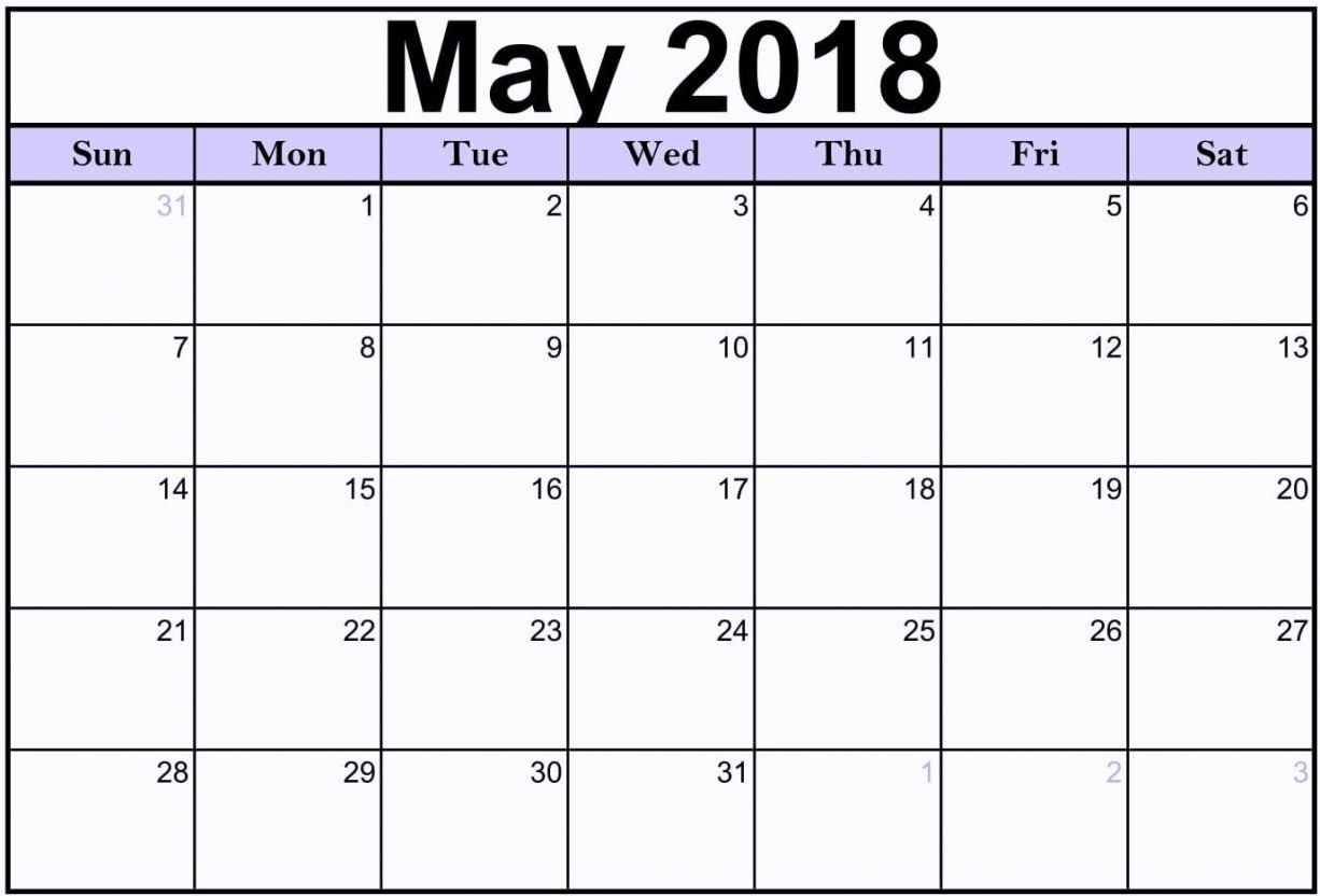 free may 2018 calendar printable