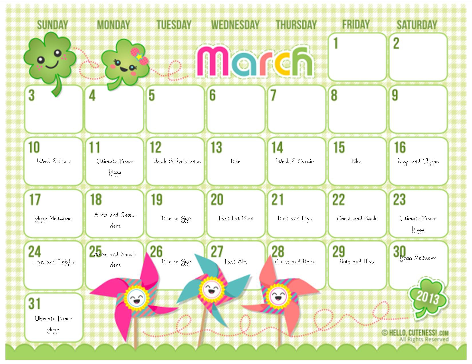 7 best images of free cute printable calendar templates