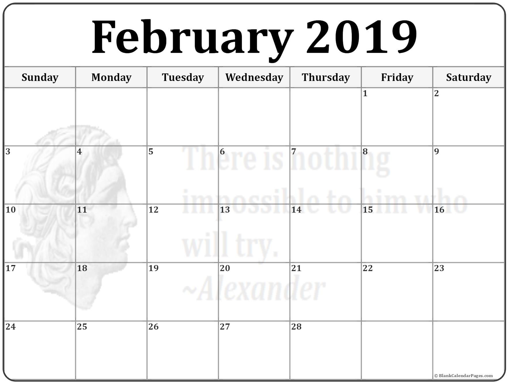 february 2019 calendar 56 templates of 2019 printable