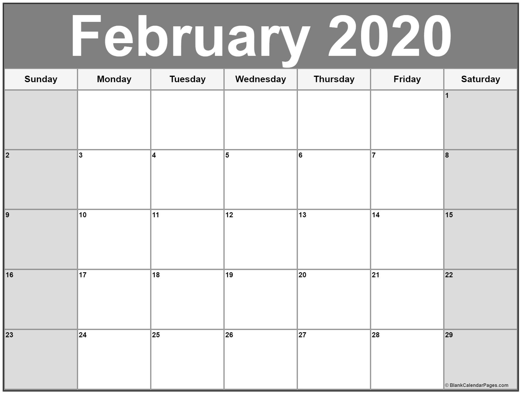 february 2020 calendar 56 templates of 2020 printable