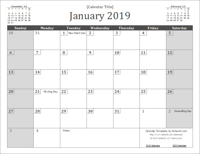 january 2019 calendar with holidays calendar month printable