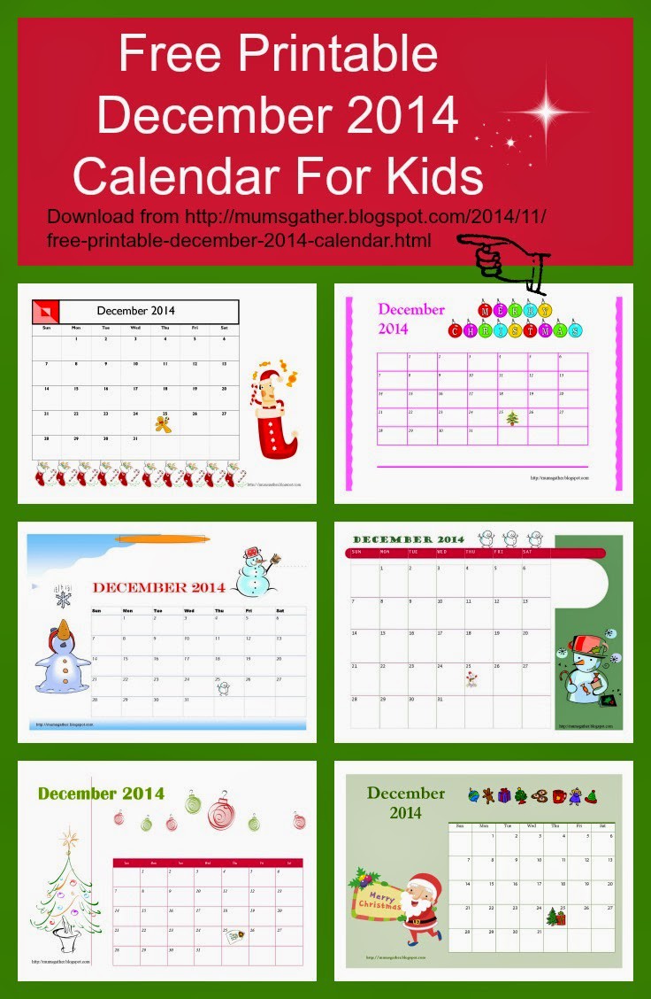free printable november 2014 calendar for kids