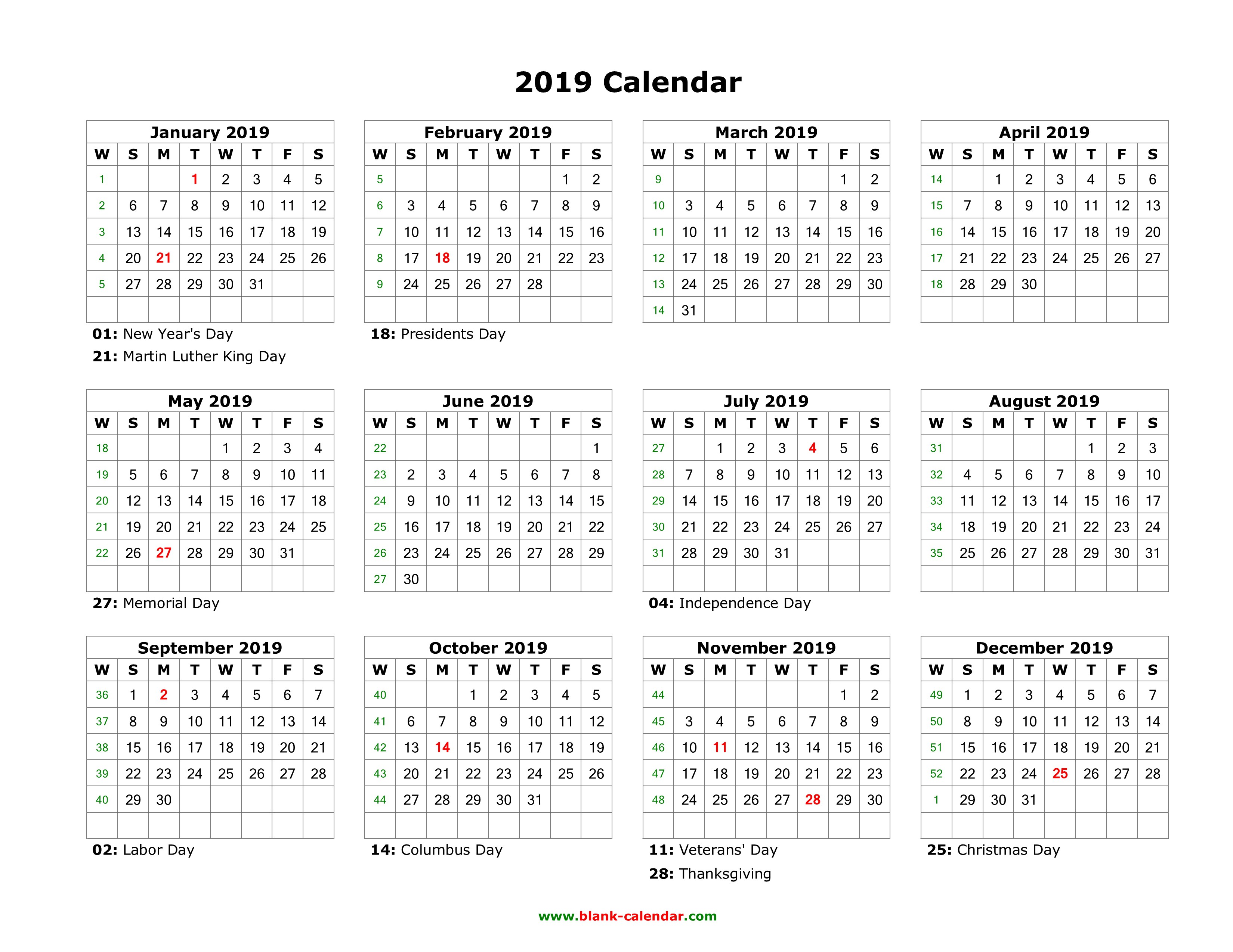 blank calendar 2019 free download calendar templates