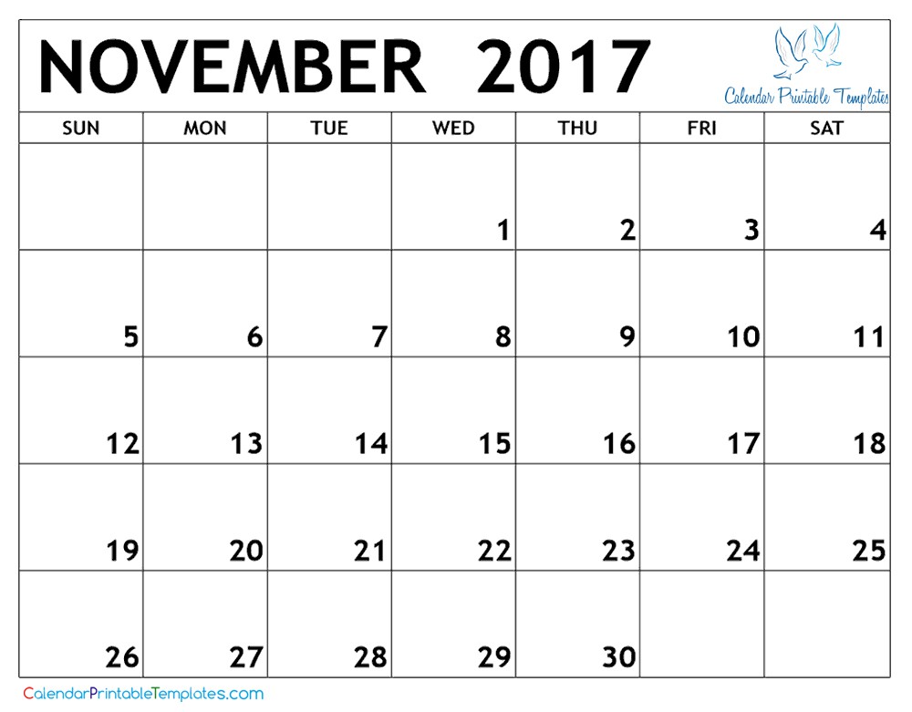 november 2017 calendar template monthly printable calendar