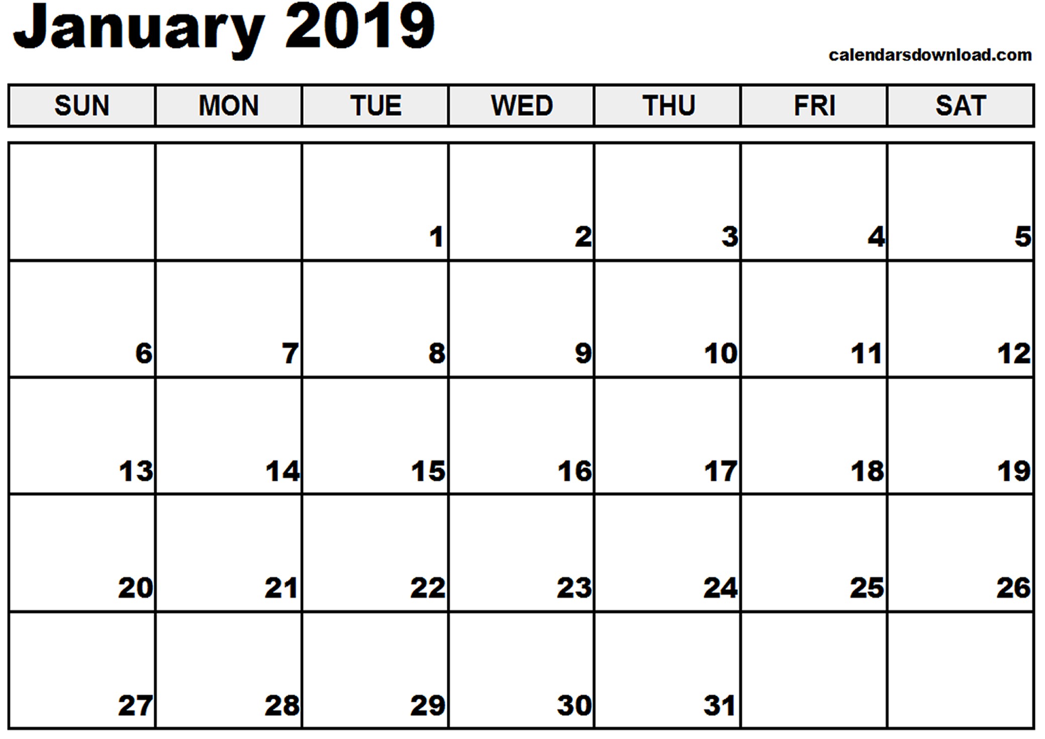january 2019 printable calendar yearly printable calendar