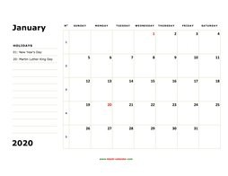 free download printable calendar 2020 with us federal