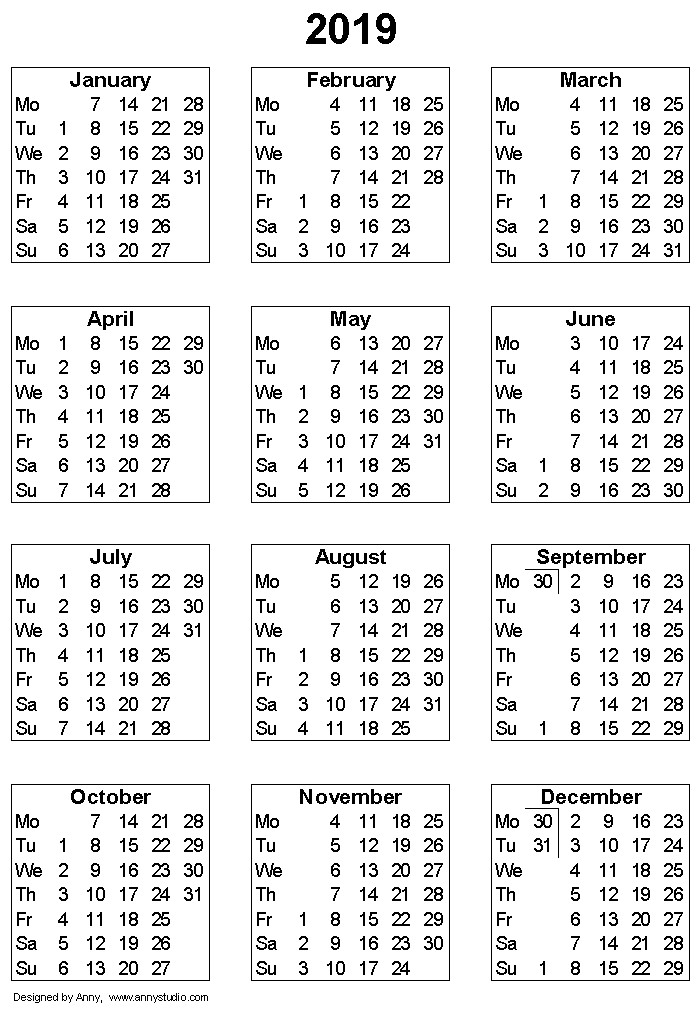 Free printable Calendars and Planners 2016 2017 2018 and