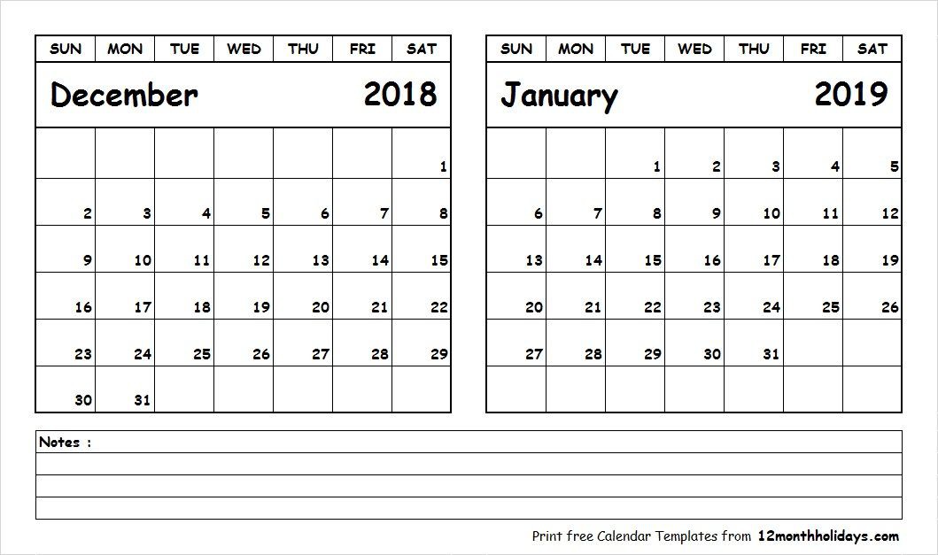 blank calendar december 2018 january 2019 2018 calendar