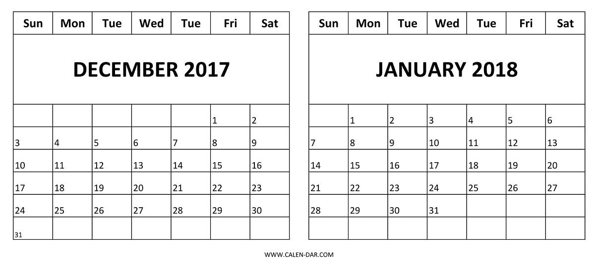 blank calendar december 2018 january 2019 2018 calendar