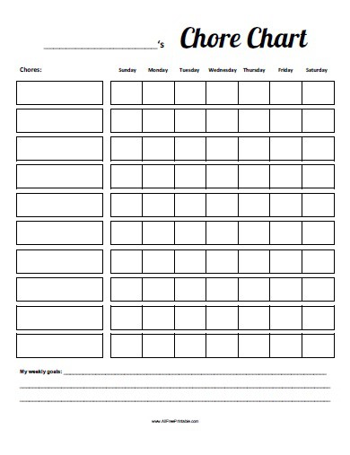 6 best images of free blank printable chore charts blank