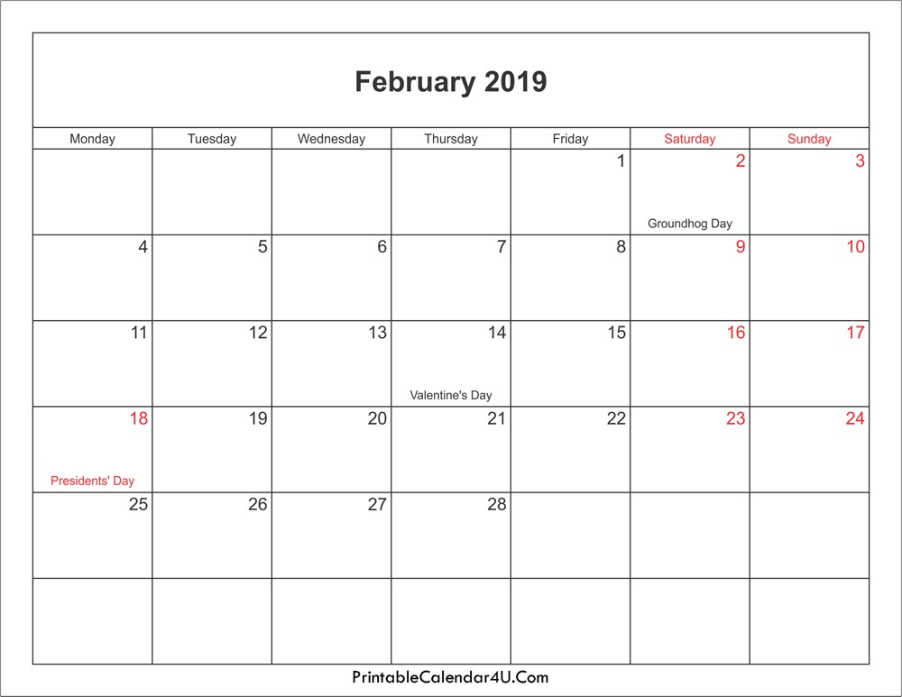 february 2019 calendar printable with holidays pdf and jpg