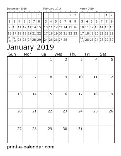 download 2019 printable calendars