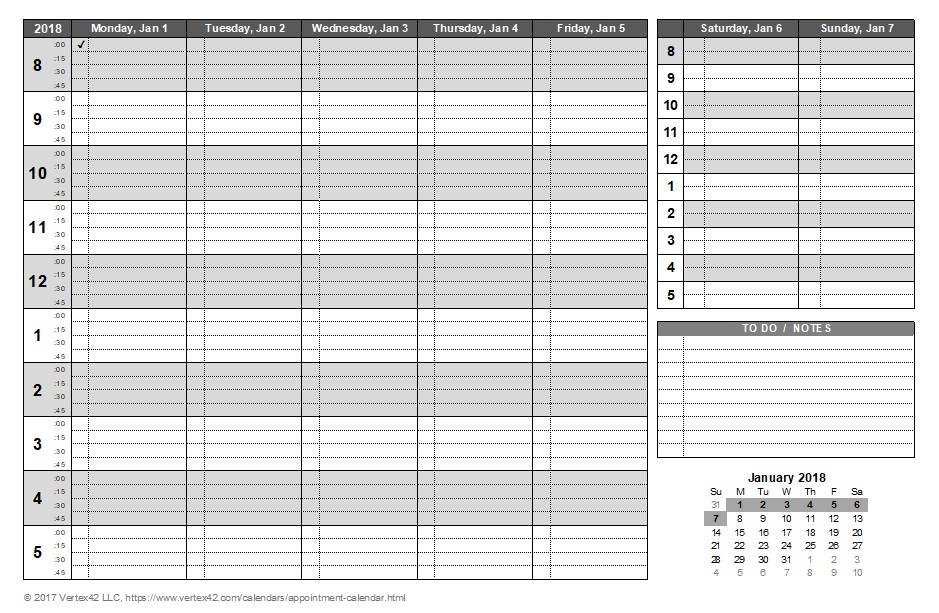 appointment calendar templates