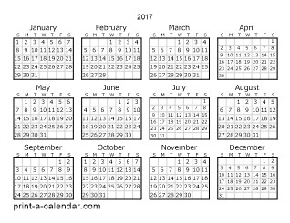 2017 e Page Calendar