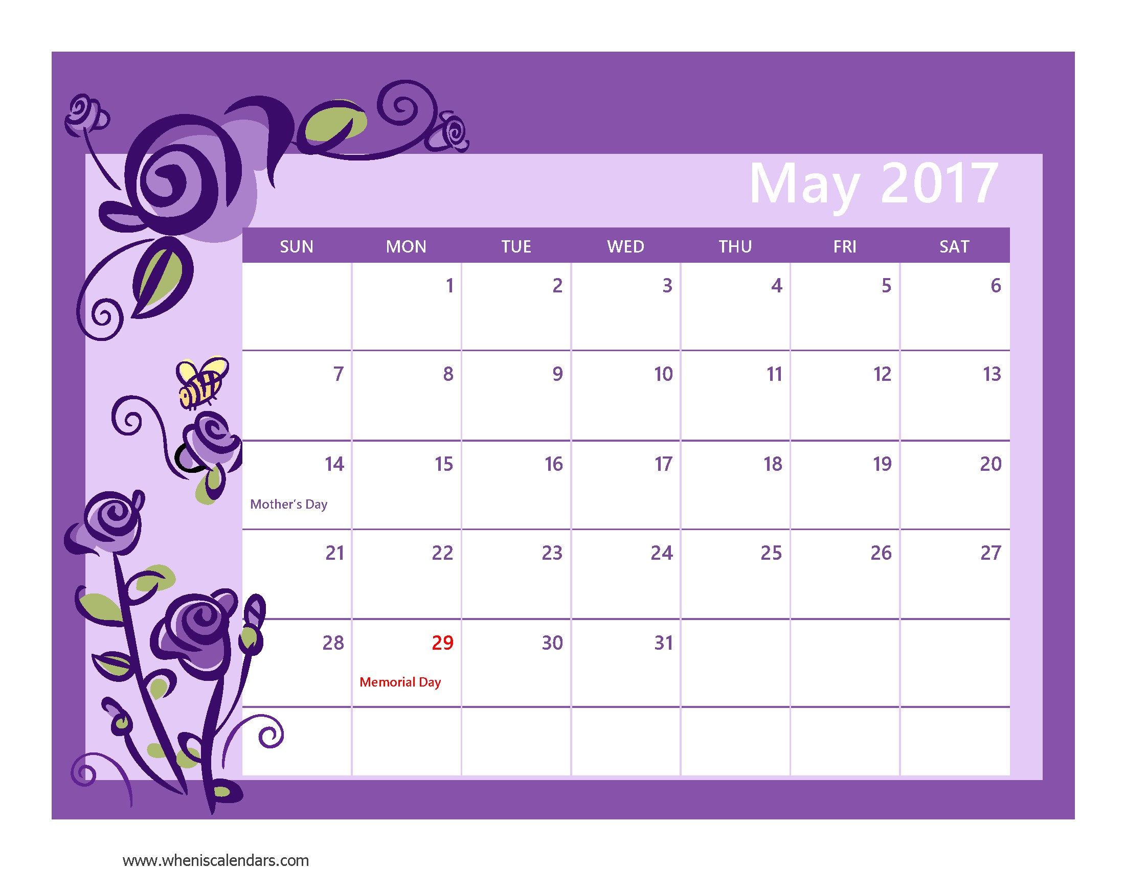 may 2017 calendar pdf weekly calendar template
