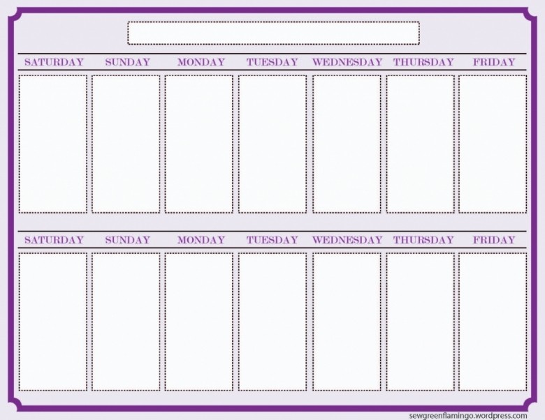blank two week calendar printable free calendar template