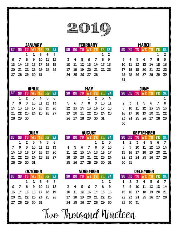 2019 printable caribbean color calendar 2019 wall calendar