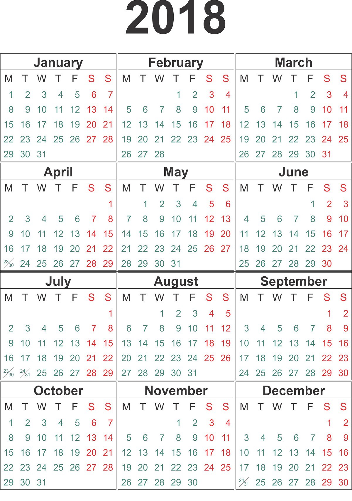 2018 printable calendar year free loving printable