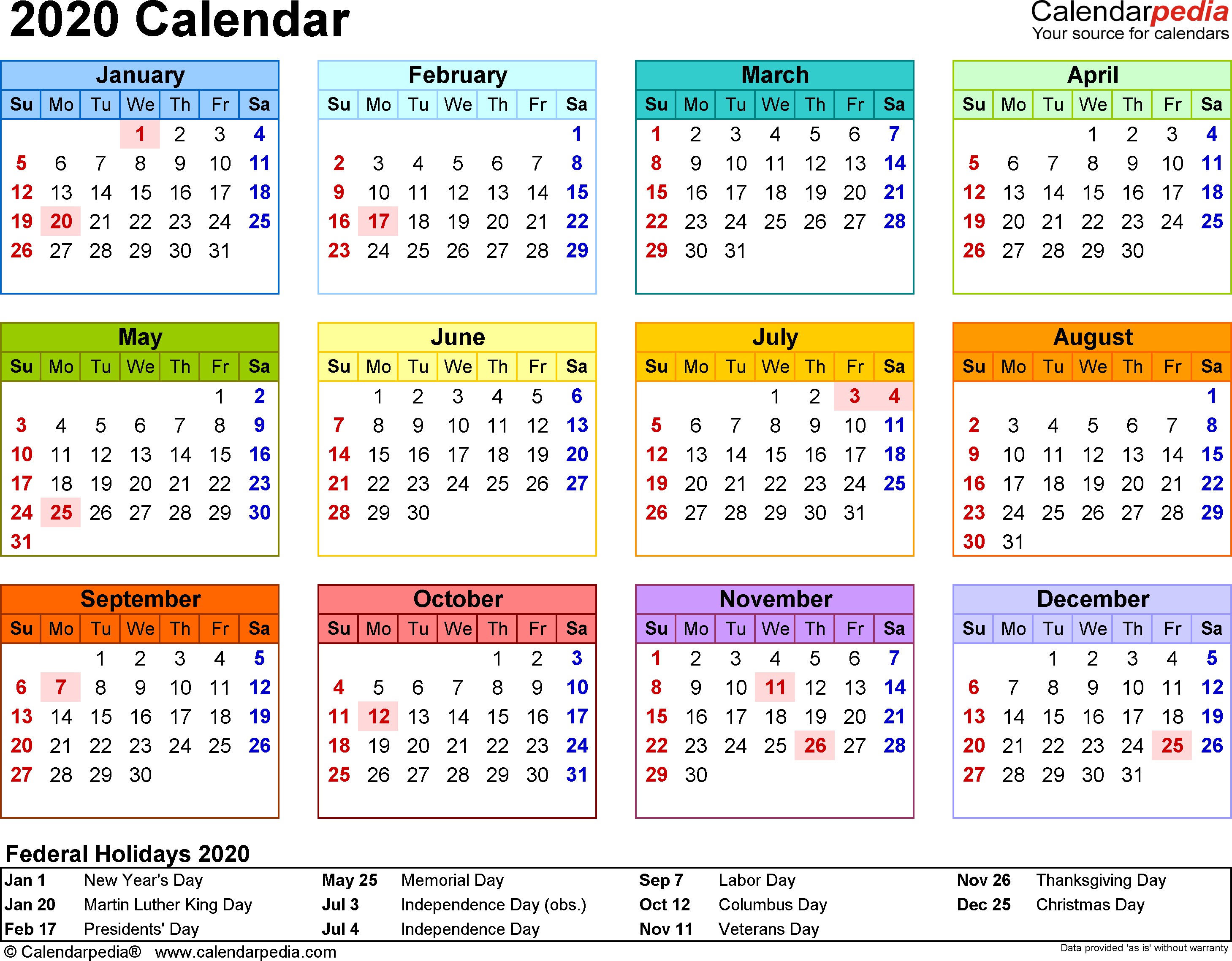 2020 calendar download 17 free printable excel templates
