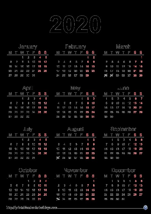 2020 yearly calendar printable printable 2017 2018 2019