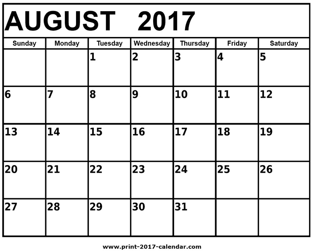 august 2017 printable calendar blank calendar templates