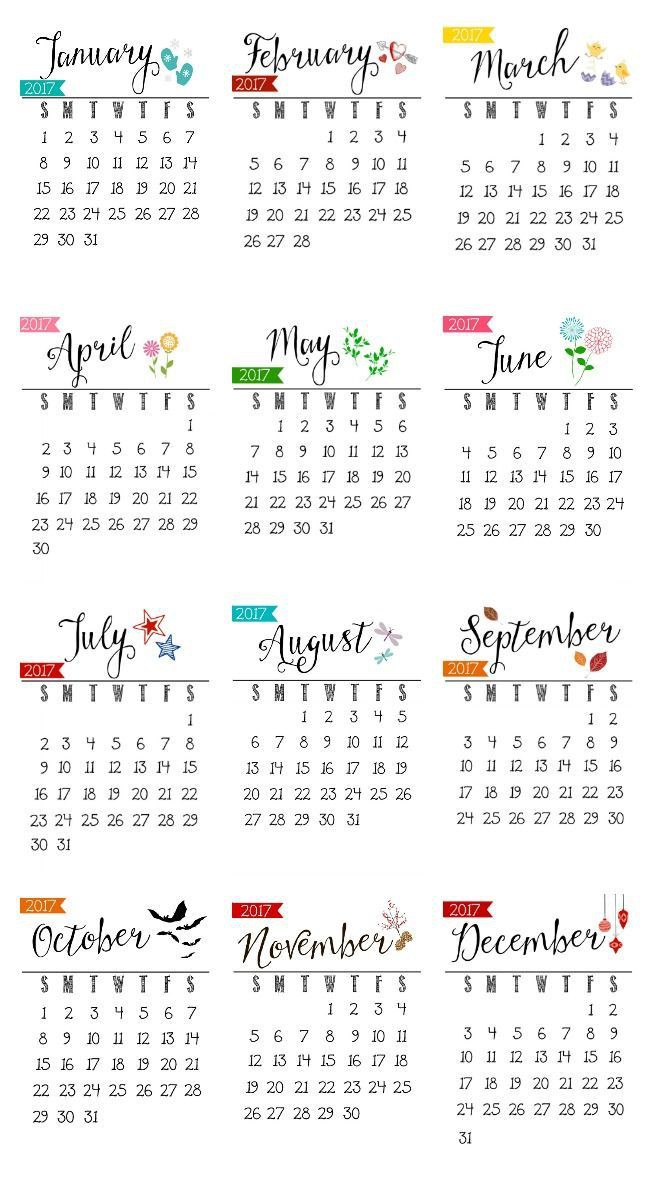 cute 2017 calendar calendar monthly printable