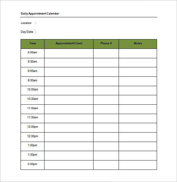 21 appointment schedule templates doc pdf free