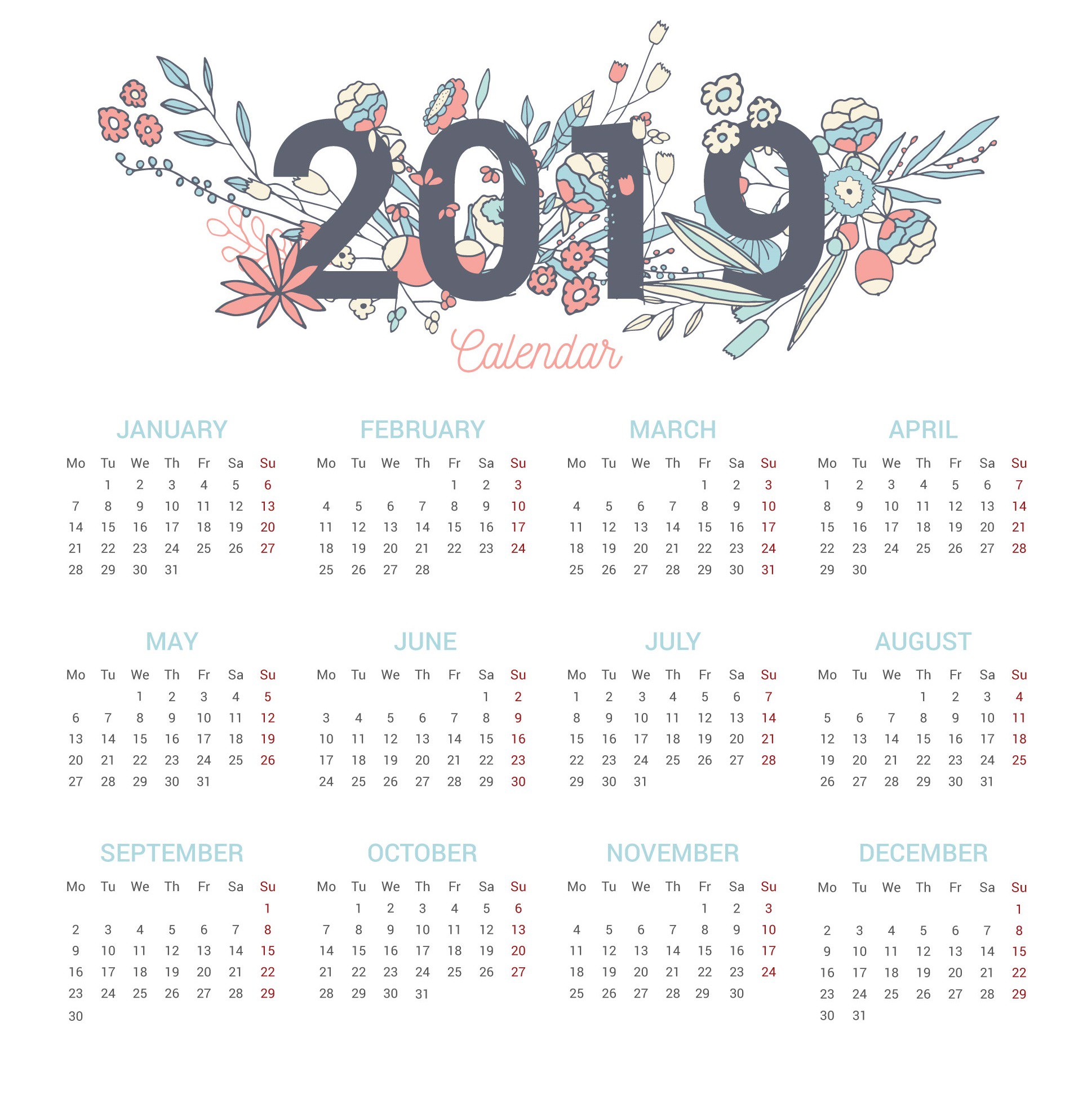 free printable 2019 calendar calendar 2019