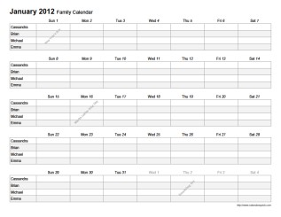 monthly family calendar printable search results