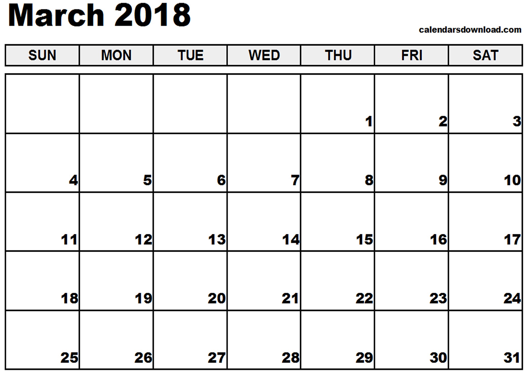 march 2018 calendar template calendar printable free