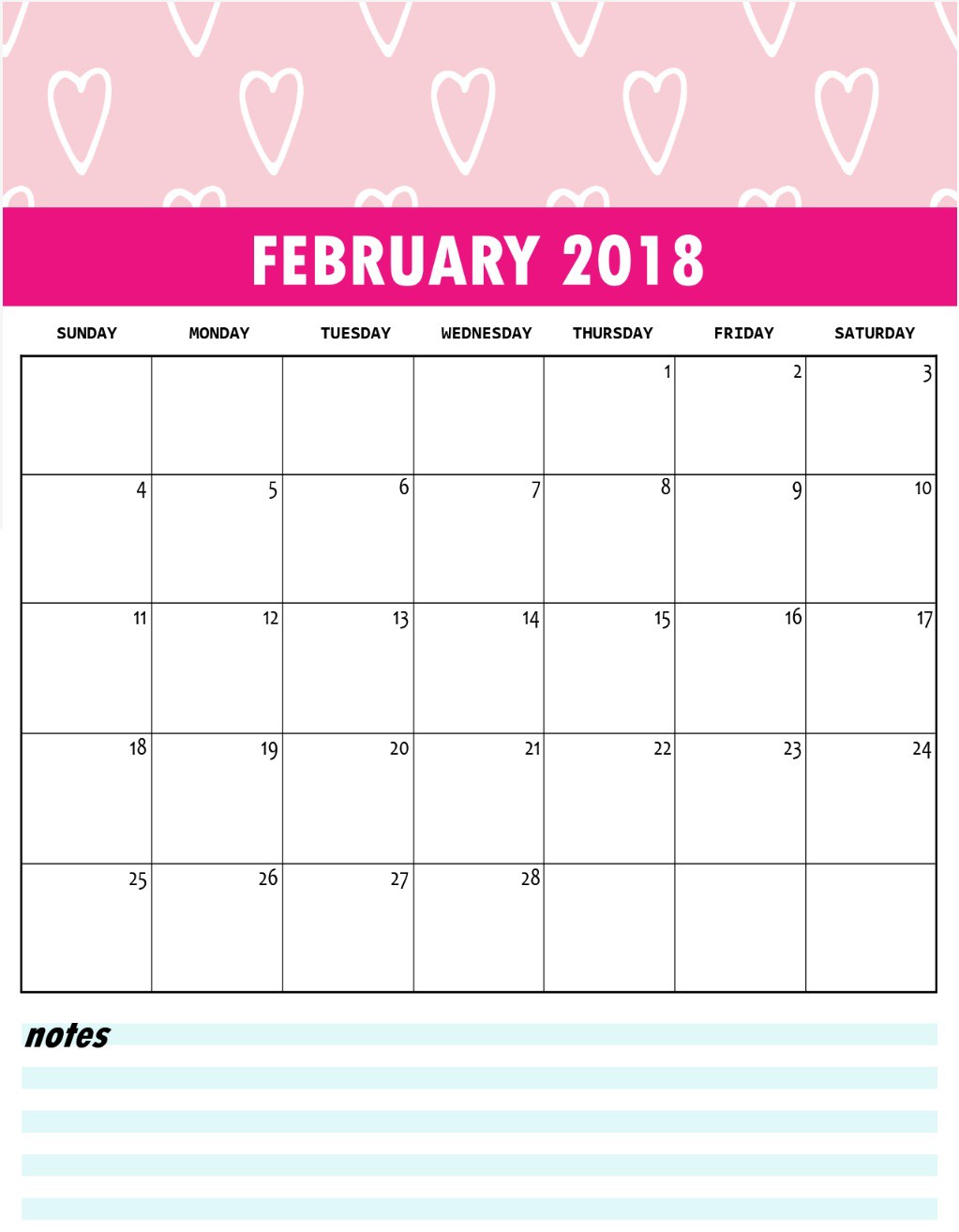 free february 2018 wall calendar calendar 2018