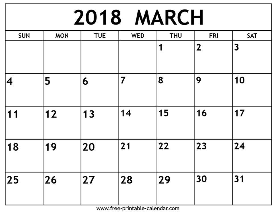march 2018 calendar free printable calendar com