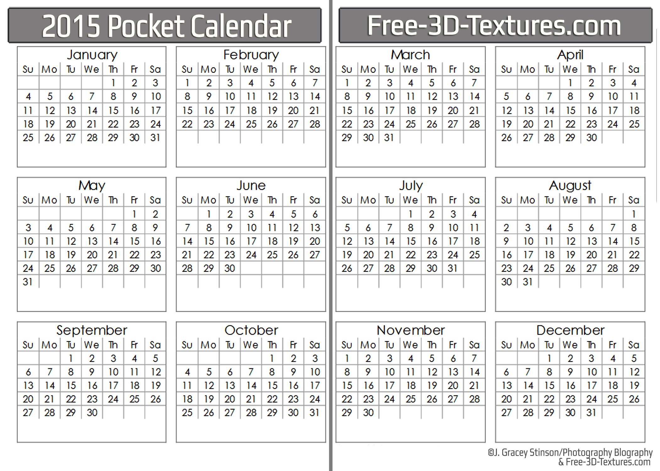 7 best images of 2015 pocket calendar printable 2015
