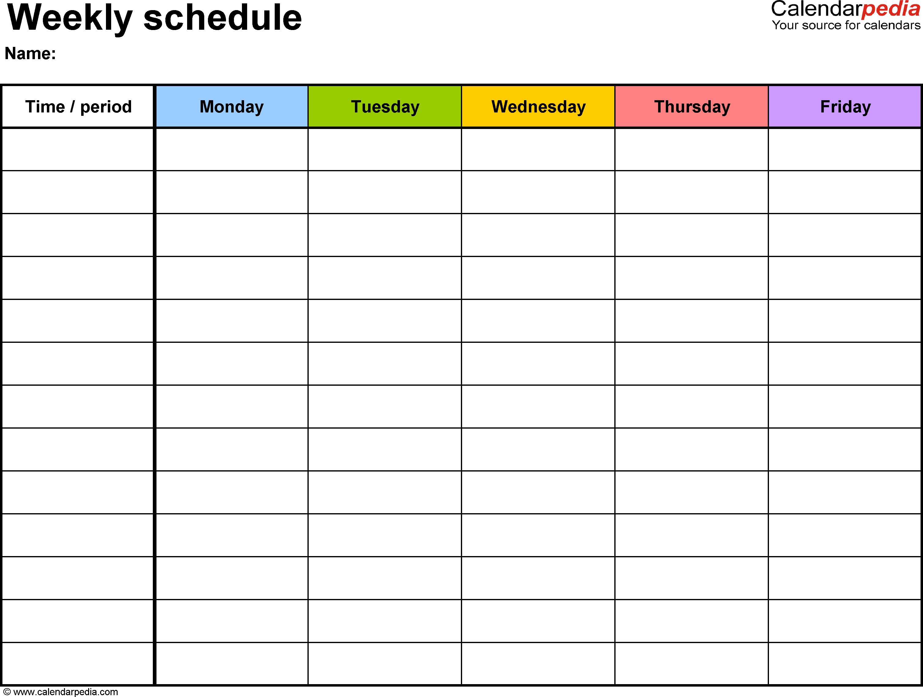 weekly calendar template weekly calendar template