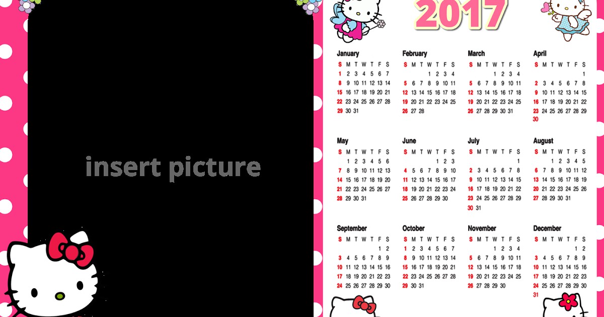 hello kitty calendar 2017 png frame printable png frames