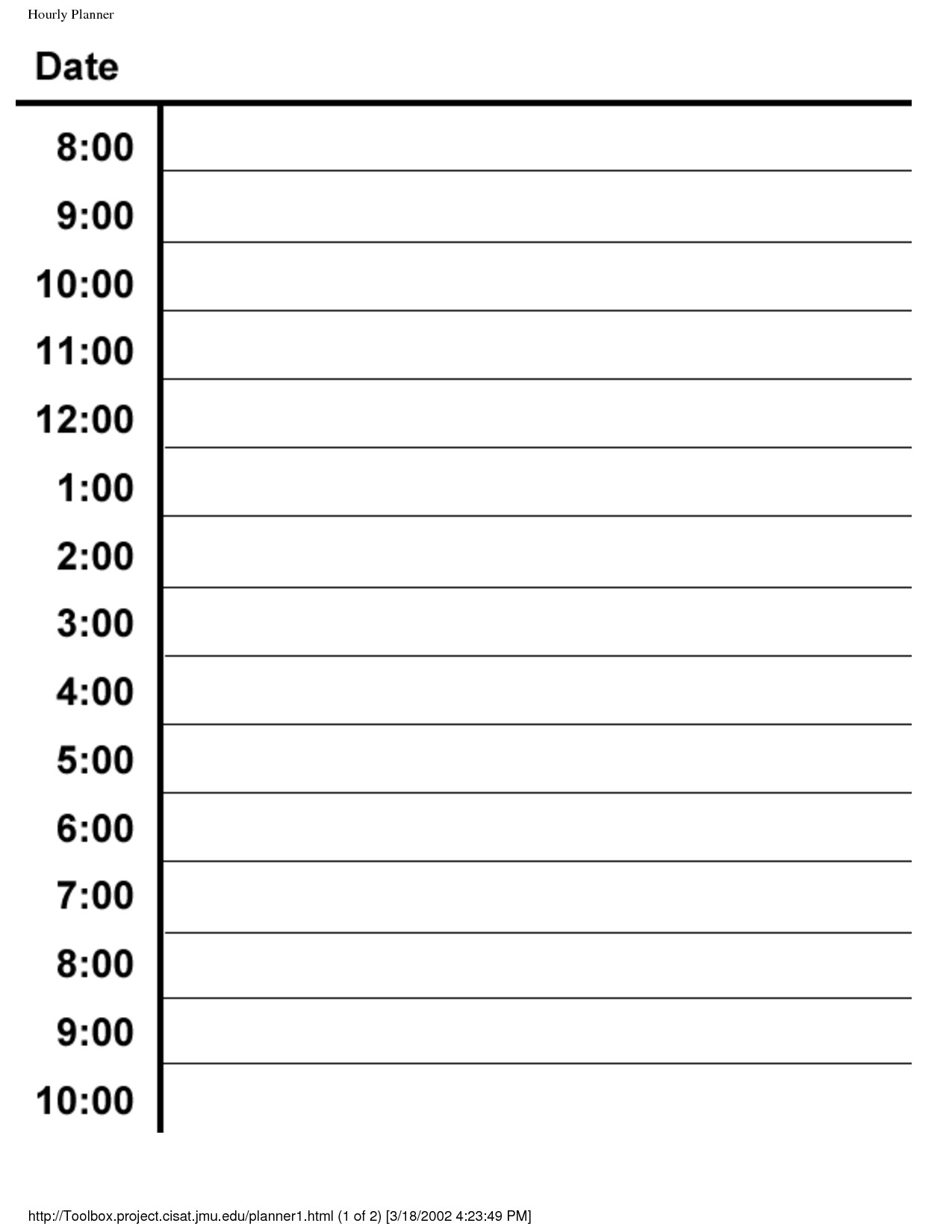 9 best images of hourly day planner printable hourly