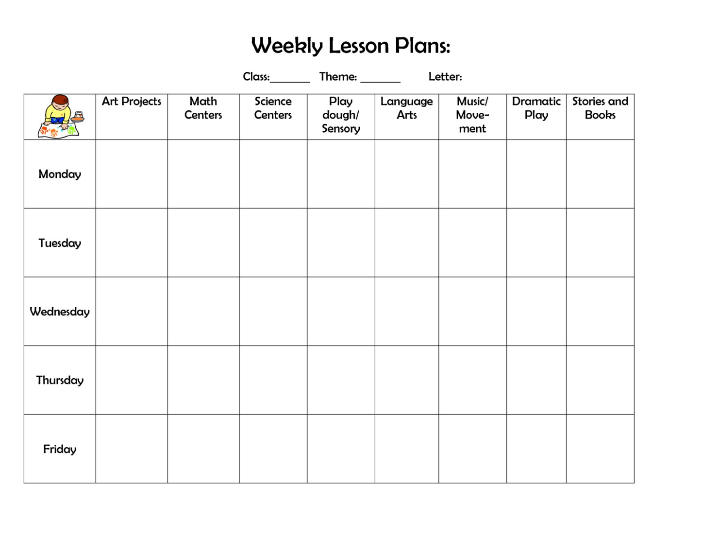 printable lesson plan template calendar template letter