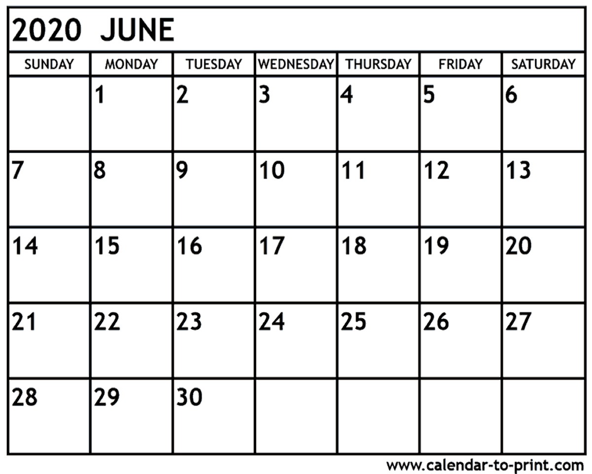 june 2020 calendar printable