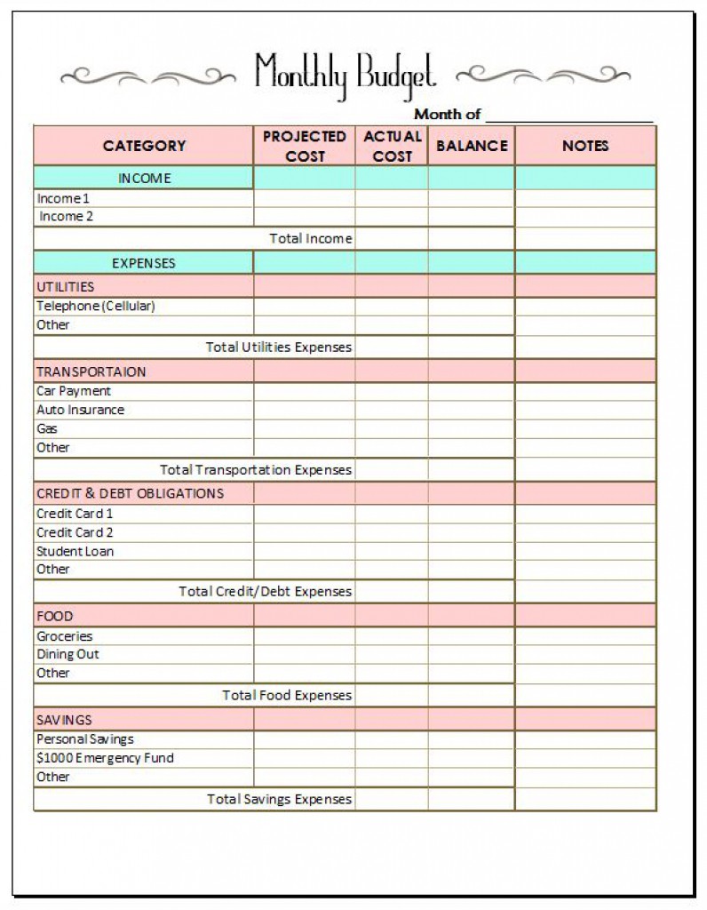 monthly budget calendar template online calendar templates