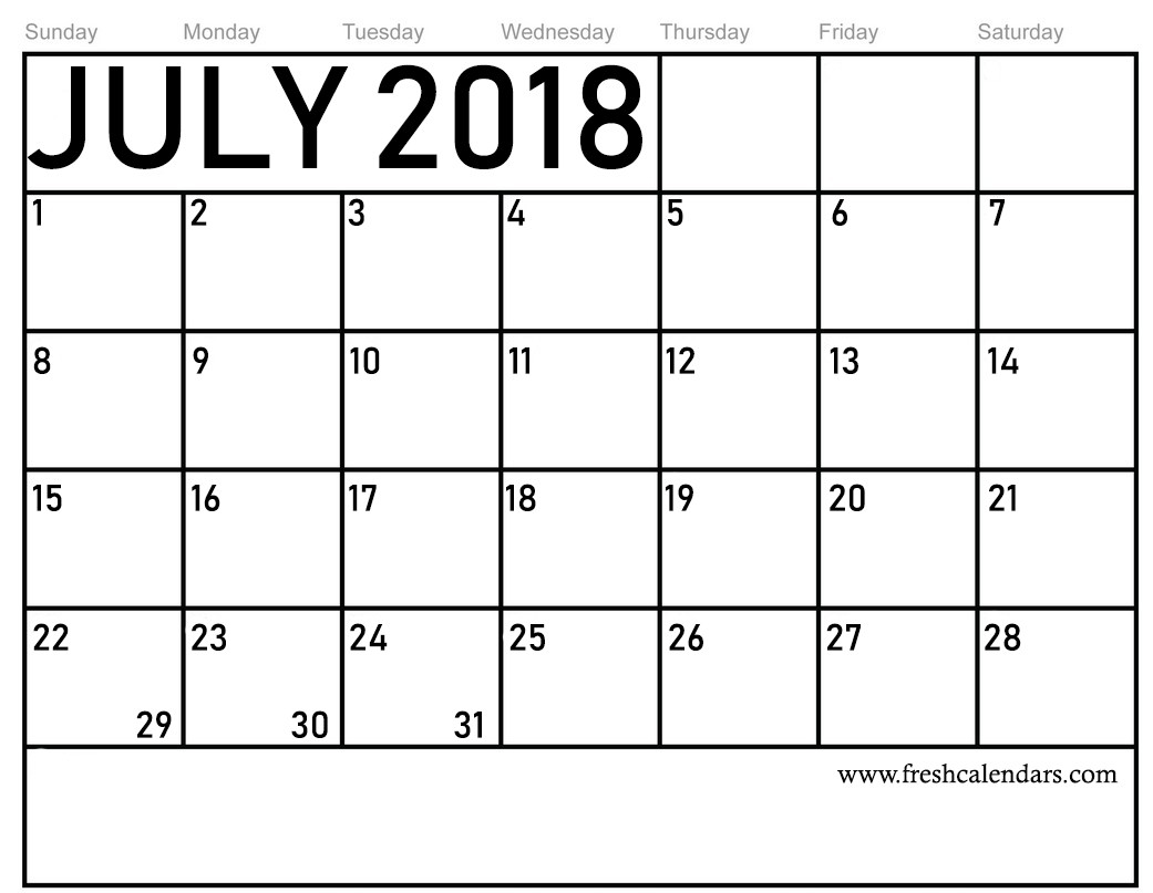 free 5 july 2018 calendar printable template source
