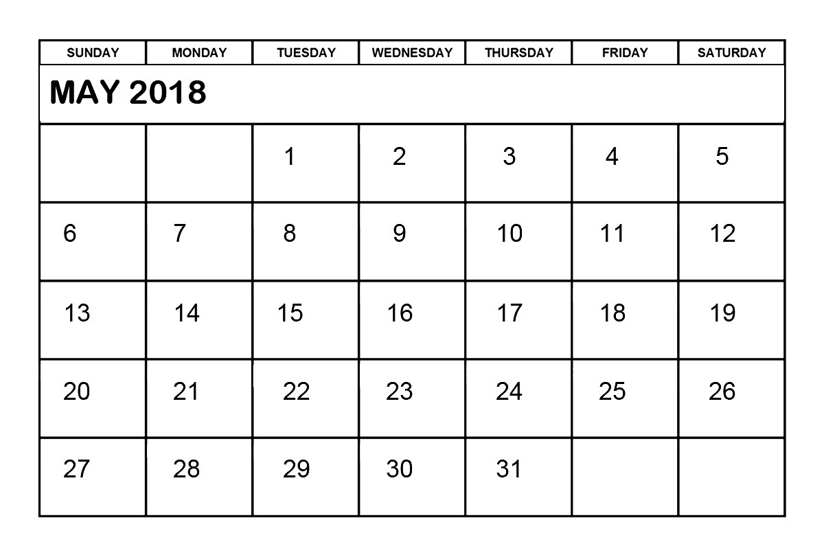 may 2018 calendar word printable